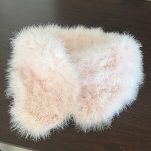 Fluffy Pink Faux Fur Scarf